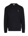 Lacoste Man Sweater Midnight Blue Size L Cashmere, Wool In Black