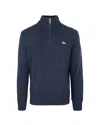 Lacoste Half Zip Logo Mens Sweatshirt In Blue