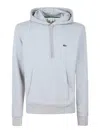 Lacoste Fleece Hoodie With Drawstring And Pocket In Grey