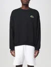 Lacoste Crocodile Badge Cotton Sweatshirt In Schwarz