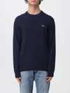 Lacoste Signature Logo Sweater In Blue