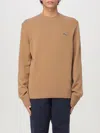 Lacoste Crocodile-patch Sweater In Braun