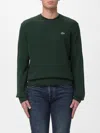 Lacoste Green Brushed Cotton Sweatshirt In Animal Print