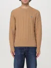 Lacoste Cable-knit Sweater In Sand