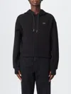 Lacoste Embroidered-logo Thumb-slot Hoodie In Black