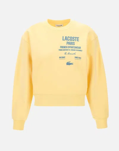 Lacoste Women's Oversized Pleated Print Sweatshirt - 38 In Yellow