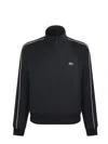 Lacoste Paris Piqué Zip-up Track Jacket In Black