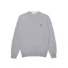 Lacoste New Cotton Crew Knit Ah1985 In Grigio Neri E Grigi