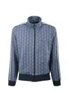 Lacoste Full Zip Sweatshirt Blue In Blue