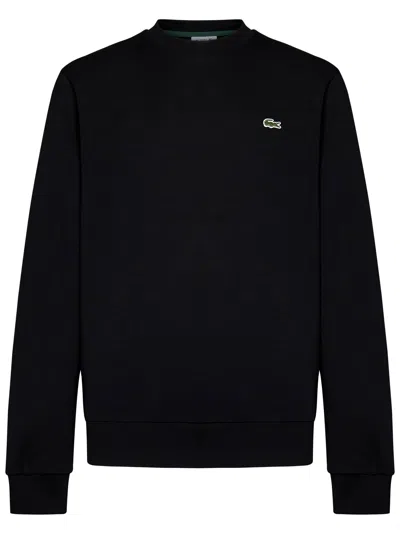 Lacoste Classic Fit Crewneck Sweatshirt In Black