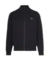 Lacoste Felpa In Pile A Collo Alto Con Zip Nera In Black