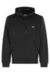 Lacoste Cotton Blend Sweatshirt With Adjustable Hood In Black