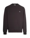Lacoste Felpa In Cotone Spazzolato Marrone In Brown