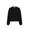 Lacoste Oversized Black Sweatshirt With Design In Noir