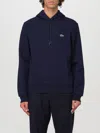 Lacoste Hoodie With Logo Patch In Navy