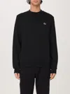 Lacoste Mens Crew Neck Fleece Sweatshirt In Black