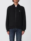 Lacoste Cotton Jogger Sweatshirt With Pouch Pocket In Black