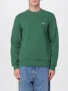 Lacoste Green Brushed Cotton Sweatshirt In Green