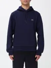 Lacoste Hoodie With Logo Patch In Blue