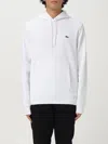 Lacoste Logo-patch Zipped Sweatshirt In White