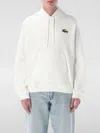 Lacoste Croco Hoodie Featuring Kangaroo Pocket In Weiss