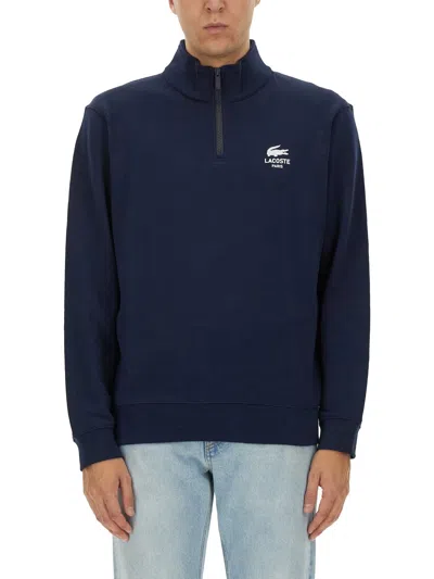 Lacoste Sweatshirt With Logo In Blue