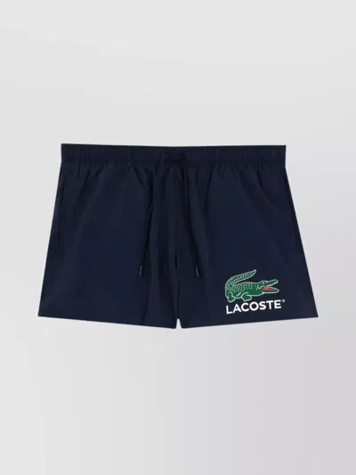 Lacoste Swim Trunks With Back And Side Pockets In Blue