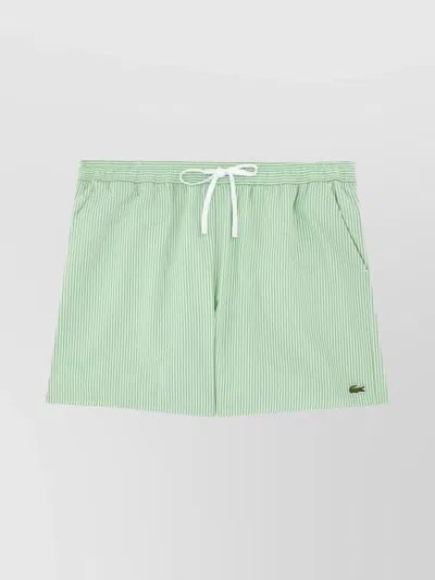 Lacoste Swim Trunks With Back And Side Pockets In Green