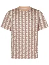 Lacoste Geometric Logo T Shirt Beige