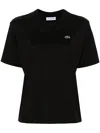 Lacoste Logo Crew Neck Short Sleeve T-shirt In Black