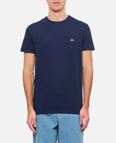 Lacoste Mens Classic Fit Cotton Jersey T-shirt In Blue