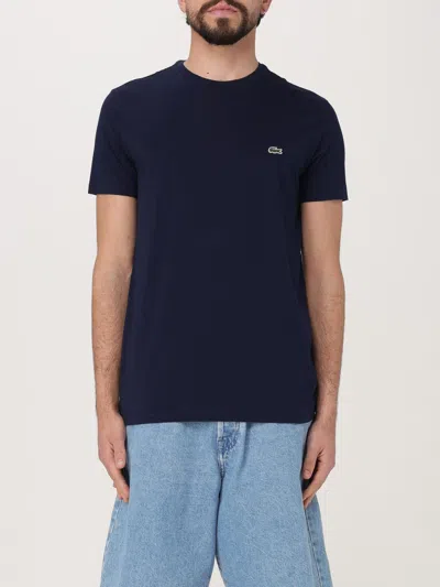 Lacoste Mens Classic Fit Cotton Jersey T-shirt In Blue