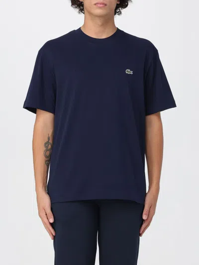 Lacoste Mens Classic Fit Cotton Jersey T-shirt In Blue
