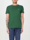 Lacoste Green Embroidered Logo T-shirt In Green
