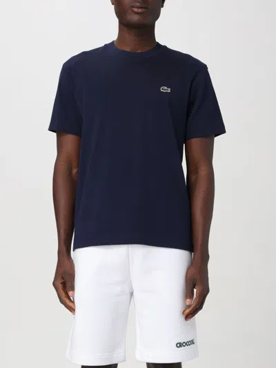 Lacoste Mens Classic Logo-embroidered Cotton-jersey T-shirt Navy In Navy Blue