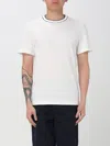 Lacoste White Bicolor Jacquard Collar Regular Fit T-shirt In White