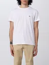 Lacoste Man T-shirt White Size 7 Polyester In White