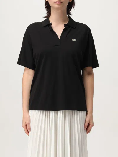 LACOSTE POLO SHIRT LACOSTE WOMAN COLOR BLACK,H04897002
