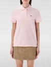 Lacoste Cotton Polo Shirt With Polo Collar In Pink