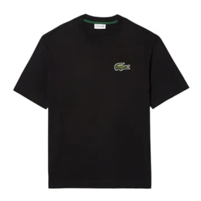 Lacoste T-shirt Loose Fit Large Crocodile Uomo Black