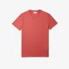 Lacoste T-shirt Men's 3-8 Pink Pima Cotton V-neck Short Sleeve Pullover Mac128 In Red