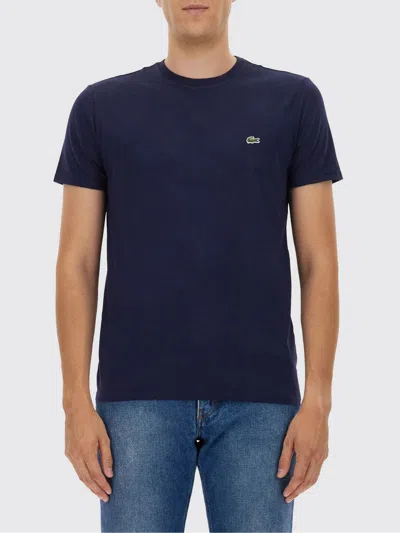 Lacoste Mens Classic Fit Cotton Jersey T-shirt In Blue