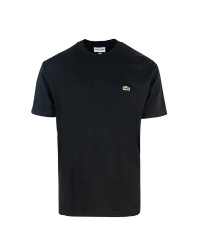 Lacoste Black Cotton T-shirt In Green