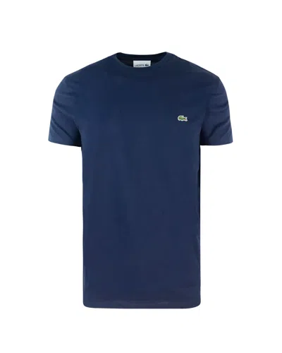 Lacoste Mens Classic Logo-embroidered Cotton-jersey T-shirt Navy In Navy Blue