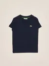 Lacoste Logo-patch Cotton T-shirt In Blue