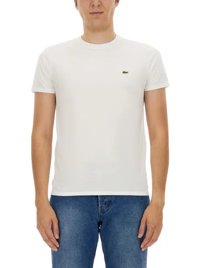 Lacoste T-shirt With Logo In Bianco