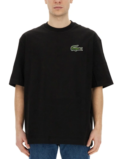 Lacoste T-shirt Mit Logo-patch In Black