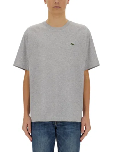 Lacoste Mens Classic Fit Cotton Jersey T-shirt In Gray