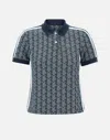 Lacoste Monogram Jacquard Knit Polo Shirt In Blue