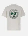 Lacoste Logo Print Crew Neck T-shirt In White